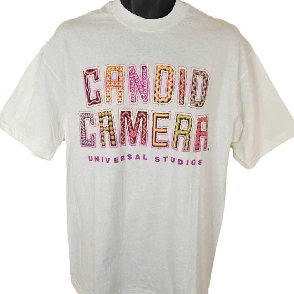 Candid Camera T Shirt Mens Size Large Vintage 80s 90s Universal Studios USA
